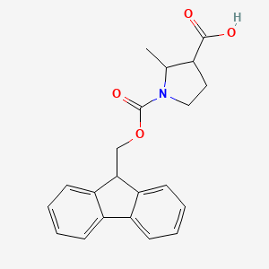 molecular formula C21H21NO4 B2629271 1-(9H-Fluoren-9-ylmethoxycarbonyl)-2-methylpyrrolidine-3-carboxylic acid CAS No. 1508865-88-0