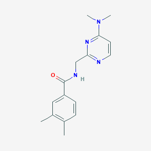molecular formula C16H20N4O B2629286 N-((4-(dimethylamino)pyrimidin-2-yl)methyl)-3,4-dimethylbenzamide CAS No. 1798032-63-9