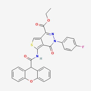molecular formula C29H20FN3O5S B2629288 ethyl 3-(4-fluorophenyl)-4-oxo-5-(9H-xanthene-9-carboxamido)-3,4-dihydrothieno[3,4-d]pyridazine-1-carboxylate CAS No. 851949-96-7
