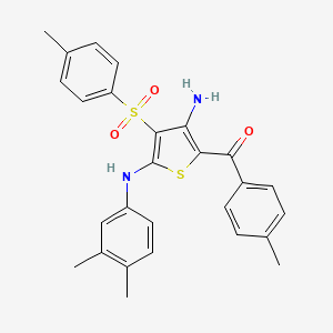 (3-Amino-5-((3,4-dimethylphenyl)amino)-4-tosylthiophen-2-yl)(p-tolyl)methanone