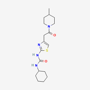 1-Cyclohexyl-3-(4-(2-(4-methylpiperidin-1-yl)-2-oxoethyl)thiazol-2-yl)urea