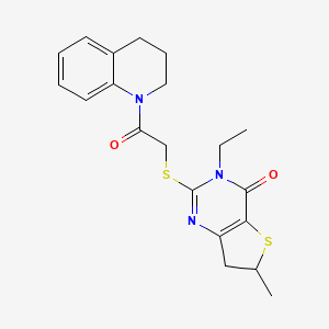 2-[2-(3,4-dihydro-2H-quinolin-1-yl)-2-oxoethyl]sulfanyl-3-ethyl-6-methyl-6,7-dihydrothieno[3,2-d]pyrimidin-4-one
