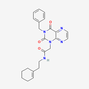 2-(3-benzyl-2,4-dioxo-3,4-dihydropteridin-1(2H)-yl)-N-(2-(cyclohex-1-en-1-yl)ethyl)acetamide
