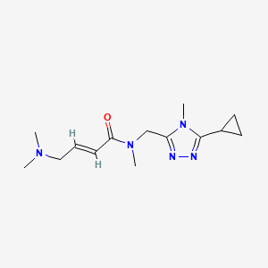 molecular formula C14H23N5O B2629305 (E)-N-[(5-Cyclopropyl-4-methyl-1,2,4-triazol-3-yl)methyl]-4-(dimethylamino)-N-methylbut-2-enamide CAS No. 2411332-29-9