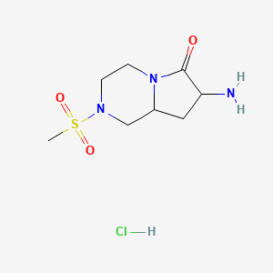 7-Amino-2-methylsulfonyl-1,3,4,7,8,8a-hexahydropyrrolo[1,2-a]pyrazin-6-one;hydrochloride