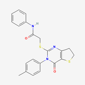 2-((4-oxo-3-(p-tolyl)-3,4,6,7-tetrahydrothieno[3,2-d]pyrimidin-2-yl)thio)-N-phenylacetamide