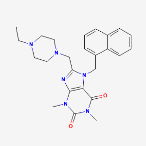 8-[(4-Ethylpiperazin-1-yl)methyl]-1,3-dimethyl-7-(naphthalen-1-ylmethyl)purine-2,6-dione