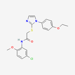 molecular formula C20H20ClN3O3S B2629341 N-(5-chloro-2-methoxyphenyl)-2-{[1-(4-ethoxyphenyl)-1H-imidazol-2-yl]sulfanyl}acetamide CAS No. 688336-53-0