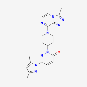 molecular formula C20H23N9O B2629344 6-(3,5-dimethyl-1H-pyrazol-1-yl)-2-(1-{3-methyl-[1,2,4]triazolo[4,3-a]pyrazin-8-yl}piperidin-4-yl)-2,3-dihydropyridazin-3-one CAS No. 2379976-55-1