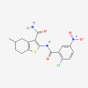 B2629345 2-(2-Chloro-5-nitrobenzamido)-5-methyl-4,5,6,7-tetrahydrobenzo[b]thiophene-3-carboxamide CAS No. 330190-32-4