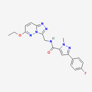 molecular formula C19H18FN7O2 B2629353 N-((6-ethoxy-[1,2,4]triazolo[4,3-b]pyridazin-3-yl)methyl)-3-(4-fluorophenyl)-1-methyl-1H-pyrazole-5-carboxamide CAS No. 2034417-37-1