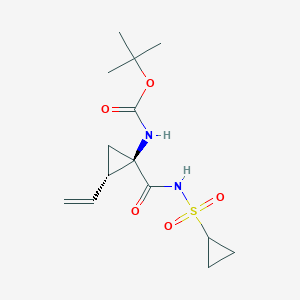 molecular formula C14H22N2O5S B2629354 tert-butyl ((1R,2S)-1-((cyclopropylsulfonyl)carbamoyl)-2-vinylcyclopropyl)carbamate CAS No. 630421-48-6