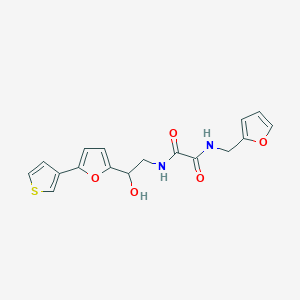 molecular formula C17H16N2O5S B2629356 N'-[(furan-2-yl)methyl]-N-{2-hydroxy-2-[5-(thiophen-3-yl)furan-2-yl]ethyl}ethanediamide CAS No. 2034252-92-9