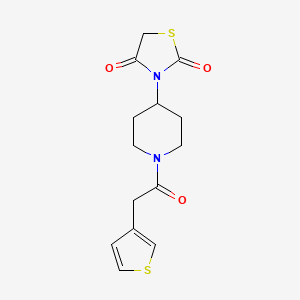 3-(1-(2-(Thiophen-3-yl)acetyl)piperidin-4-yl)thiazolidine-2,4-dione