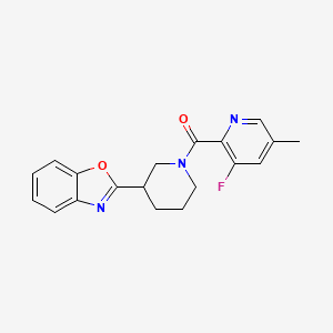 molecular formula C19H18FN3O2 B2629381 2-[1-(3-Fluoro-5-methylpyridine-2-carbonyl)piperidin-3-yl]-1,3-benzoxazole CAS No. 2415633-81-5