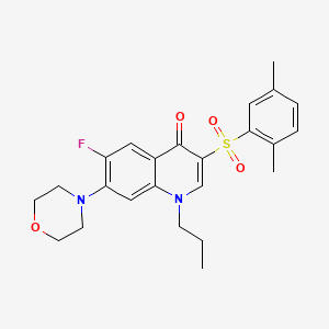 3-((2,5-dimethylphenyl)sulfonyl)-6-fluoro-7-morpholino-1-propylquinolin-4(1H)-one