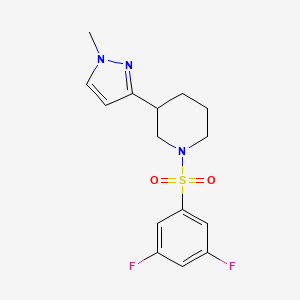 molecular formula C15H17F2N3O2S B2629389 1-(3,5-difluorobenzenesulfonyl)-3-(1-methyl-1H-pyrazol-3-yl)piperidine CAS No. 2200472-58-6