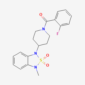molecular formula C19H20FN3O3S B2629403 (2-fluorophenyl)(4-(3-methyl-2,2-dioxidobenzo[c][1,2,5]thiadiazol-1(3H)-yl)piperidin-1-yl)methanone CAS No. 2034508-36-4