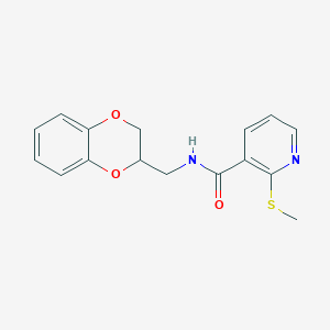 molecular formula C16H16N2O3S B2629407 N-[(2,3-dihydro-1,4-benzodioxin-2-yl)methyl]-2-(methylsulfanyl)pyridine-3-carboxamide CAS No. 1090785-43-5