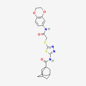 N-[5-({[(2,3-dihydro-1,4-benzodioxin-6-yl)carbamoyl]methyl}sulfanyl)-1,3,4-thiadiazol-2-yl]adamantane-1-carboxamide