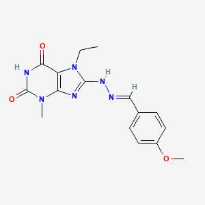 8-{[(1E)-2-(4-methoxyphenyl)-1-azavinyl]amino}-7-ethyl-3-methyl-1,3,7-trihydro purine-2,6-dione