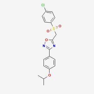 5-(((4-Chlorophenyl)sulfonyl)methyl)-3-(4-isopropoxyphenyl)-1,2,4-oxadiazole