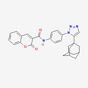 molecular formula C28H26N4O3 B2629437 N-{4-[5-(adamantan-1-yl)-1H-1,2,3-triazol-1-yl]phenyl}-2-oxo-2H-chromene-3-carboxamide CAS No. 689268-08-4