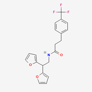 molecular formula C20H18F3NO3 B2629441 N-[2,2-bis(furan-2-yl)ethyl]-3-[4-(trifluoromethyl)phenyl]propanamide CAS No. 2097894-36-3