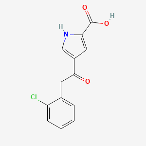molecular formula C13H10ClNO3 B2629468 4-[2-(2-chlorophenyl)acetyl]-1H-pyrrole-2-carboxylic acid CAS No. 1096950-29-6