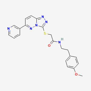 molecular formula C21H20N6O2S B2629476 N-(4-methoxyphenethyl)-2-((6-(pyridin-3-yl)-[1,2,4]triazolo[4,3-b]pyridazin-3-yl)thio)acetamide CAS No. 894059-20-2