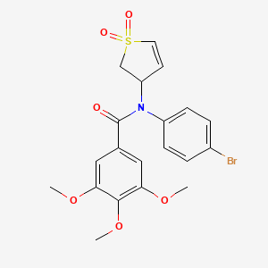 molecular formula C20H20BrNO6S B2629490 N-(4-bromophenyl)-N-(1,1-dioxido-2,3-dihydrothiophen-3-yl)-3,4,5-trimethoxybenzamide CAS No. 863445-67-4