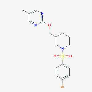 molecular formula C17H20BrN3O3S B2629517 2-{[1-(4-Bromobenzenesulfonyl)piperidin-3-yl]methoxy}-5-methylpyrimidine CAS No. 2380058-91-1