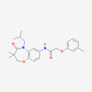 molecular formula C24H30N2O4 B2629529 N-(5-isobutyl-3,3-dimethyl-4-oxo-2,3,4,5-tetrahydrobenzo[b][1,4]oxazepin-7-yl)-2-(m-tolyloxy)acetamide CAS No. 921522-98-7