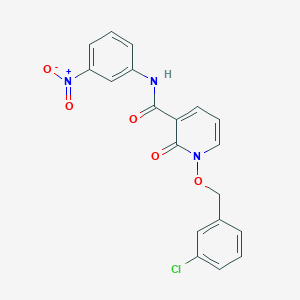 molecular formula C19H14ClN3O5 B2629532 1-((3-chlorobenzyl)oxy)-N-(3-nitrophenyl)-2-oxo-1,2-dihydropyridine-3-carboxamide CAS No. 852364-55-7