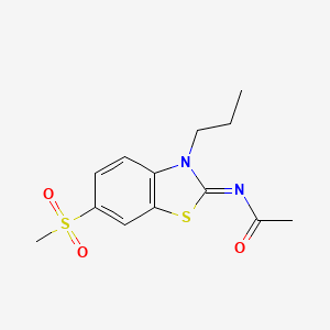 N-(6-methylsulfonyl-3-propyl-1,3-benzothiazol-2-ylidene)acetamide