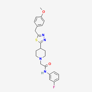 N-(3-fluorophenyl)-2-(4-(5-(4-methoxybenzyl)-1,3,4-thiadiazol-2-yl)piperidin-1-yl)acetamide