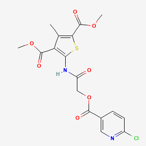 Dimethyl 5-[[2-(6-chloropyridine-3-carbonyl)oxyacetyl]amino]-3-methylthiophene-2,4-dicarboxylate