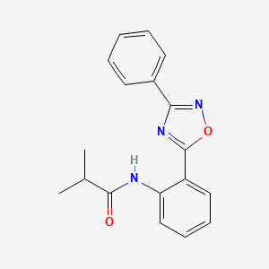 molecular formula C18H17N3O2 B2629539 2-methyl-N-[2-(3-phenyl-1,2,4-oxadiazol-5-yl)phenyl]propanamide CAS No. 902047-27-2