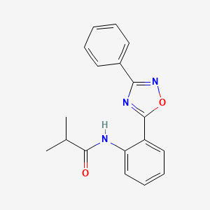 2-methyl-N-[2-(3-phenyl-1,2,4-oxadiazol-5-yl)phenyl]propanamide