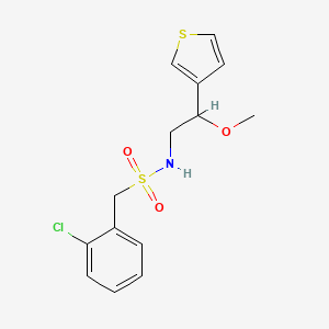molecular formula C14H16ClNO3S2 B2629545 1-(2-CHLOROPHENYL)-N-[2-METHOXY-2-(THIOPHEN-3-YL)ETHYL]METHANESULFONAMIDE CAS No. 1448027-94-8