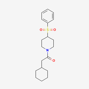2-Cyclohexyl-1-(4-(phenylsulfonyl)piperidin-1-yl)ethanone