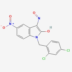 molecular formula C15H9Cl2N3O4 B2629548 1-(2,4-dichlorobenzyl)-5-nitro-1H-indole-2,3-dione 3-oxime CAS No. 303740-86-5