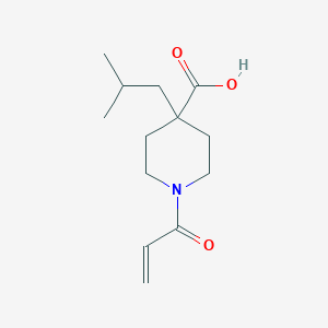 molecular formula C13H21NO3 B2629562 4-(2-Methylpropyl)-1-prop-2-enoylpiperidine-4-carboxylic acid CAS No. 2567502-04-7