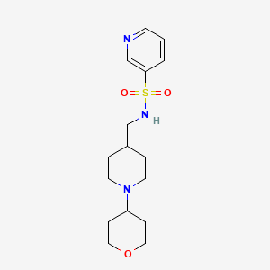 molecular formula C16H25N3O3S B2629565 N-((1-(tetrahydro-2H-pyran-4-yl)piperidin-4-yl)methyl)pyridine-3-sulfonamide CAS No. 2034589-14-3