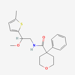 N-(2-methoxy-2-(5-methylthiophen-2-yl)ethyl)-4-phenyltetrahydro-2H-pyran-4-carboxamide