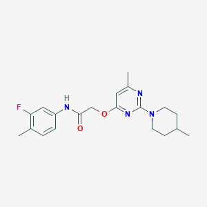 N-(3-fluoro-4-methylphenyl)-2-{[6-methyl-2-(4-methylpiperidin-1-yl)pyrimidin-4-yl]oxy}acetamide