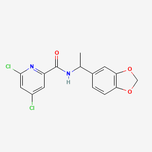 molecular formula C15H12Cl2N2O3 B2629598 n-[1-(1,3-Dioxaindan-5-yl)ethyl]-4,6-dichloropyridine-2-carboxamide CAS No. 1797098-31-7