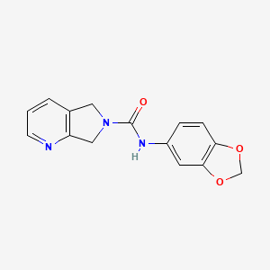 molecular formula C15H13N3O3 B2629599 N-(2H-1,3-benzodioxol-5-yl)-5H,6H,7H-pyrrolo[3,4-b]pyridine-6-carboxamide CAS No. 2320210-92-0