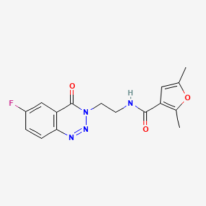 N-(2-(6-fluoro-4-oxobenzo[d][1,2,3]triazin-3(4H)-yl)ethyl)-2,5-dimethylfuran-3-carboxamide