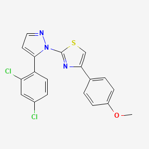 molecular formula C19H13Cl2N3OS B2629601 2-[5-(2,4-dichlorophenyl)-1H-pyrazol-1-yl]-4-(4-methoxyphenyl)-1,3-thiazole CAS No. 956977-62-1